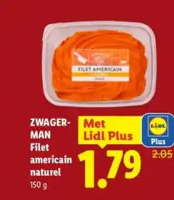 Lidl ZWAGER- MAN Filet americain naturel aanbieding