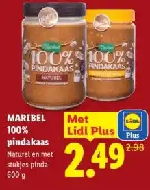 Lidl MARIBEL 100% pindakaas aanbieding