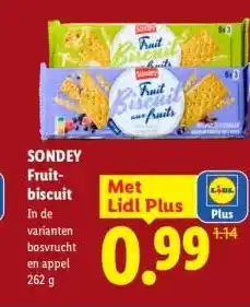 Lidl SONDEY Fruit- biscuit aanbieding