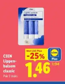 Lidl CIEN Lippen- balsem classic aanbieding