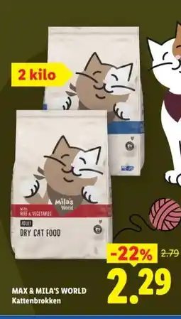 Lidl MAX & MILA'S WORLD Kattenbrokken aanbieding