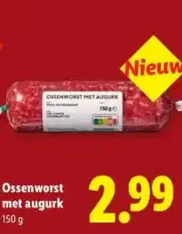 Lidl Ossenworst met augurk aanbieding