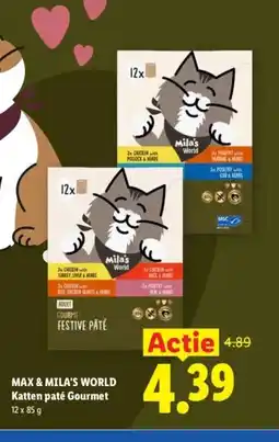 Lidl MAX & MILA'S WORLD Katten paté Gourmet aanbieding