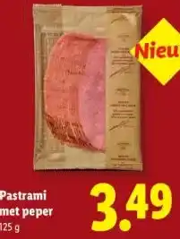 Lidl Pastrami met peper aanbieding