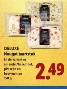 Lidl DELUXE Nougat taartstuk aanbieding