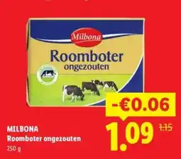 Lidl MILBONA Roomboter ongezouten aanbieding