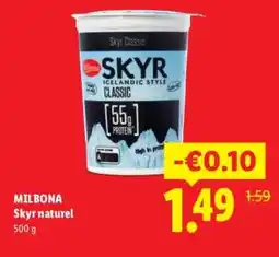 Lidl MILBONA Skyr naturel aanbieding