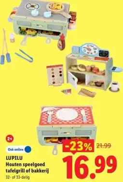 Lidl LUPILU Houten speelgoed tafelgrill of bakkerij aanbieding