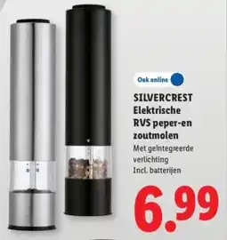Lidl SILVERCREST Elektrische RVS peper-en zoutmolen aanbieding