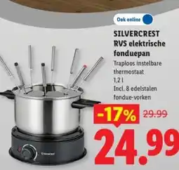 Lidl SILVERCREST RVS elektrische fonduepan aanbieding