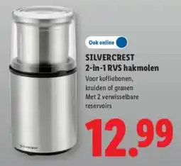 Lidl SILVERCREST 2-in-1 RVS hakmolen aanbieding