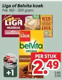 Dekamarkt Liga of Belvita koek aanbieding