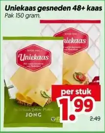 Dekamarkt Uniekaas gesneden 48+ kaas aanbieding