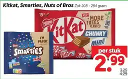 Dekamarkt KitKat, Smarties, Nuts of Bros aanbieding