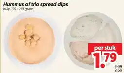 Dekamarkt Hummus of trio spread dips aanbieding