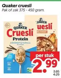 Dekamarkt Quaker Cruesli Protein aanbieding