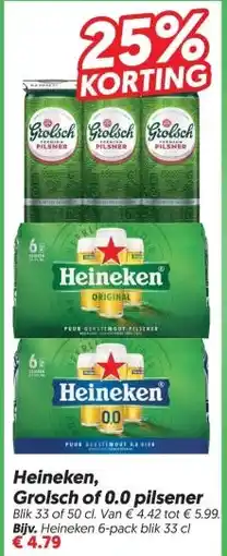 Dekamarkt Heineken, Grolsch of 0.0 pilsener aanbieding