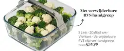 Marskramer Pyrex Vierkant Verwijderbare RVS clip-on handgreep aanbieding