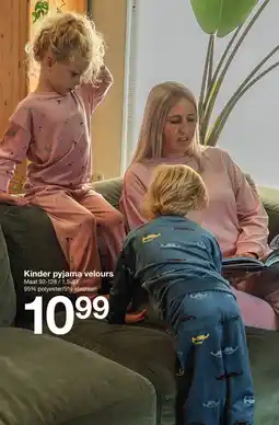 Zeeman Kinder pyjama velours aanbieding