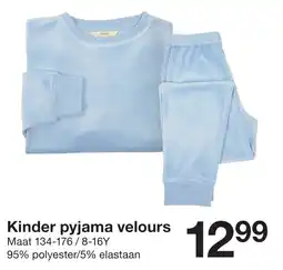 Zeeman Kinder pyjama velours aanbieding