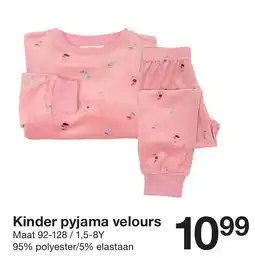 Zeeman Kinder pyjama velours aanbieding