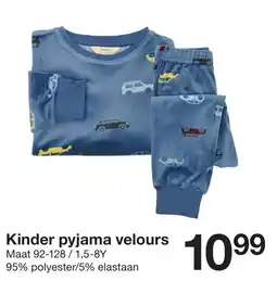 Zeeman Zeeman kinder pyjama velours aanbieding
