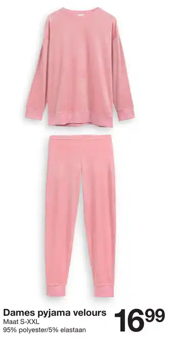 Dames pyjama velours