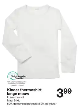 Zeeman Kinder thermoshirt lange mouw aanbieding