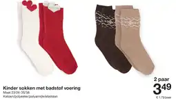Zeeman Kinder sokken met badstof voering aanbieding