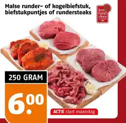 Poiesz Malse runder- of kogelbiefstuk, biefstukpuntjes of rundersteaks aanbieding