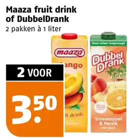 Poiesz Maaza fruit drink of DubbelDrank aanbieding