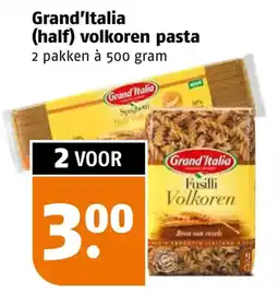 Poiesz Grand'Italia (half) volkoren pasta aanbieding