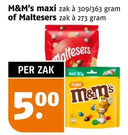 Poiesz M&M's maxi of Maltesers aanbieding