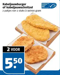 Poiesz Kabeljauwburger of kabeljauwschnitzel aanbieding