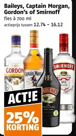 Poiesz Baileys, Captain Morgan, Gordon's of Smirnoff aanbieding