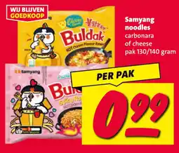 Nettorama Samyang noodles carbonara of cheese aanbieding