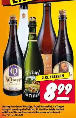Nettorama Hertog Jan Grand Prestige, Tripel Karmeliet, La Trappe trappist quadrupel of isid'or, St. Feullien triple limited edition aanbieding