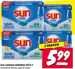 Nettorama Sun vaatwas tabletten all in 1 aanbieding