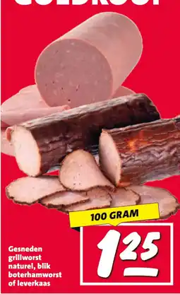 Nettorama Gesneden grillworst naturel, blik boterhamworst of leverkaas aanbieding