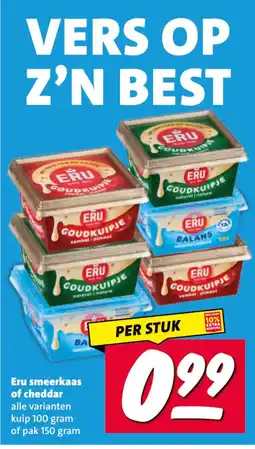 Nettorama Eru smeerkaas of cheddar aanbieding