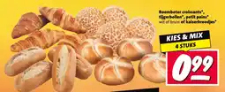 Nettorama Roomboter croissants, tijgerbollen, petit pains of kaiserbroodjes aanbieding