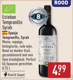 ALDI Esteban Tempranillo Syrah aanbieding