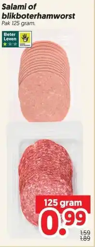Dekamarkt Salami of blikboterhamworst aanbieding