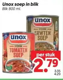 Dekamarkt Unox soep in blik aanbieding