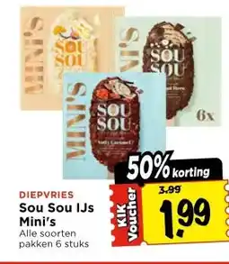 Vomar Voordeelmarkt DIEPVRIES Sou Sou IJs Mini's aanbieding