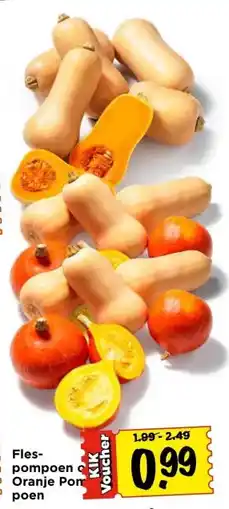 Vomar Voordeelmarkt Fles- pompoen Oranje Pom poen aanbieding