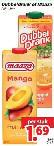Dekamarkt Dubbeldrank of Maaza aanbieding