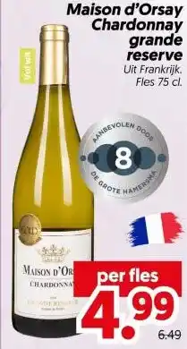 Dekamarkt Maison d'Orsay Chardonnay grande reserve aanbieding
