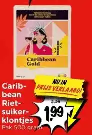 Vomar Voordeelmarkt Carib- bean Riet- suiker- klontjes aanbieding