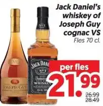 Dekamarkt Jack Daniel's whiskey of Joseph Guy cognac VS aanbieding
